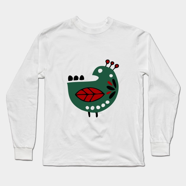 green bird Long Sleeve T-Shirt by BalkanArtsy